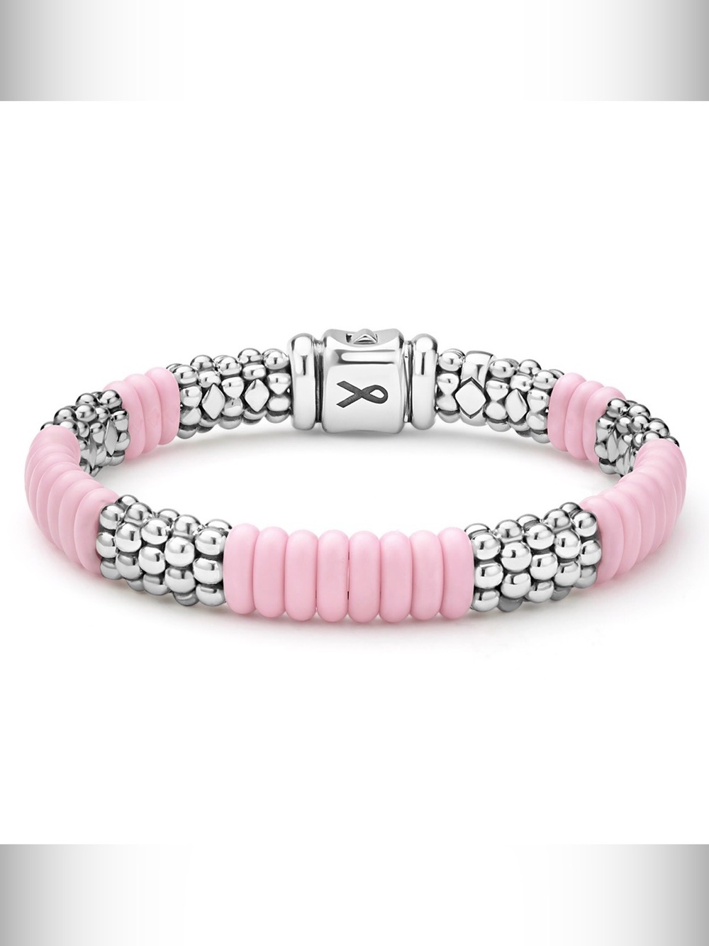 7.5” Lagos Pink Caviar Sterling Silver Bracelet